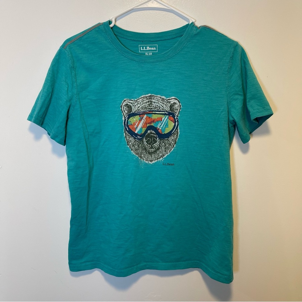 L.L. Bean Teal Cotton T-Shirt kids size XL (18)
